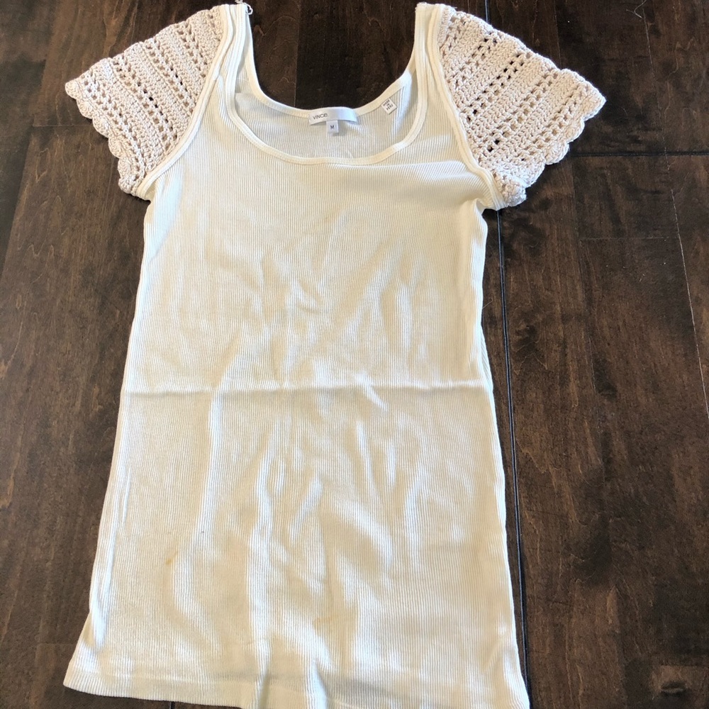 Vince Tank Top with Mesh Sleeves